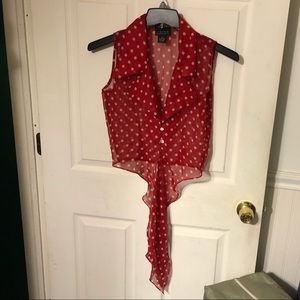 Limited London Paris NY Red Polka Dot Cover Up